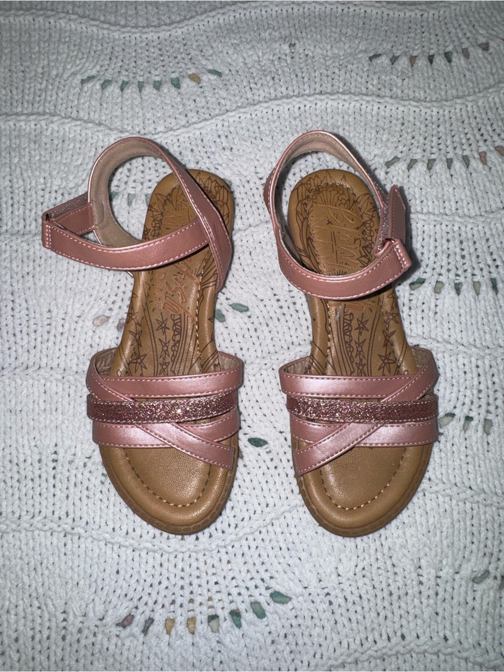 Girls' Metallic Pink Strappy Comfort Sandals